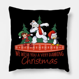 Dabbing Christmas Friends - Fairy Polar Bear Penguin 1 Pillow