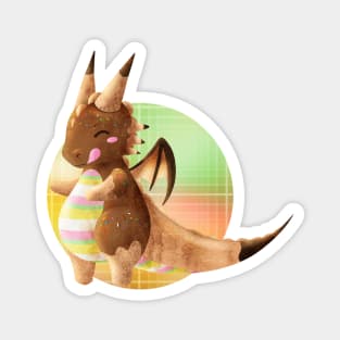 Kawaii Ice Cream Dragon - With Background Magnet