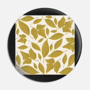 White Cream and Mustard Leaves Pattern Pin