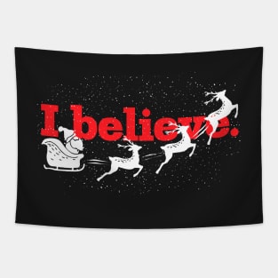 I believe - Christmas Reindeer Santa Tapestry