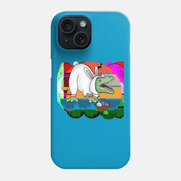 T-Rex in Easter bunny costume Phone Case by PersianFMts