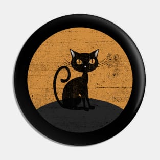 black Cat and The Moon Pin