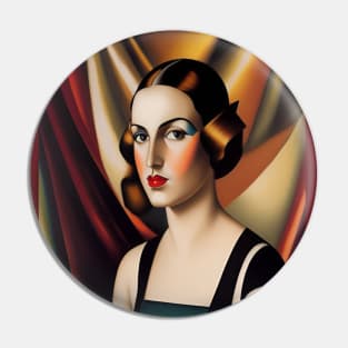 Vintage Portrait of a Girl - Modern Art Pin