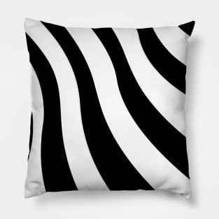 black and white swirly stripes background Pillow