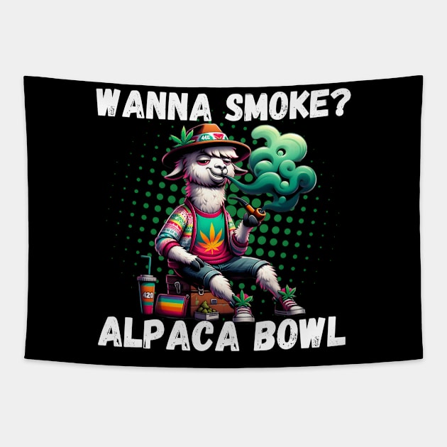 wanna smoke alpaca bowl Tapestry by FnF.Soldier 