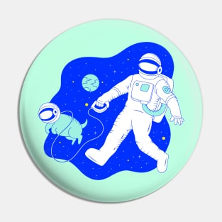 Astronaut And Space Dog Pin