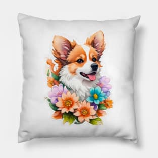 Beautiful Colorful Dog Corgi Pillow