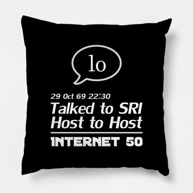 Internet 50 - talked to SRI, Host to host 29 Oct 69 Pillow by patpatpatterns