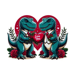 I Steal Hearts Valentines Day T-Rex T-Shirt