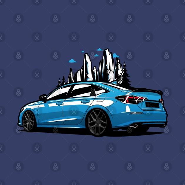 Blue Civic SI Mountains by KaroCars