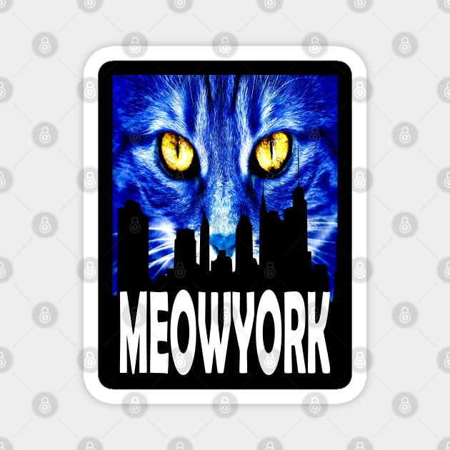 Cool Cat Meowyork Buildings Magnet by vnteees1