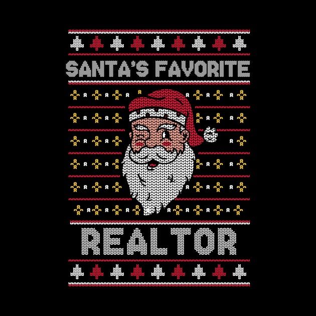 Santa's Favorite Realtor // Funny Ugly Christmas Sweater // Real Estate Holiday Xmas by Now Boarding