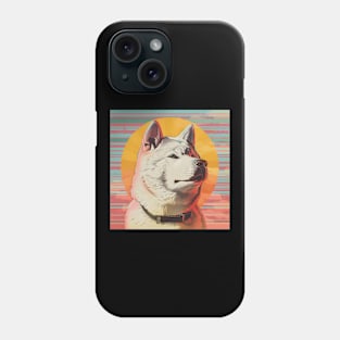 70s Akita Vibes: Pastel Pup Parade Phone Case