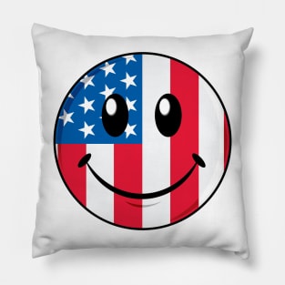 USA Smiley Pillow