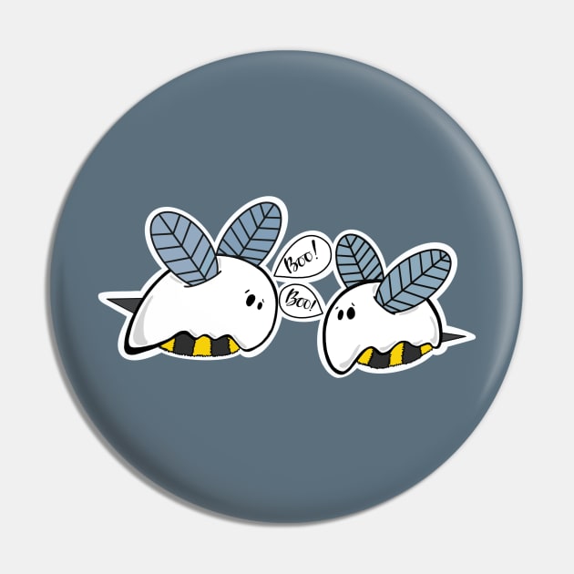 Boo Bees Funny Halloween Shirt Pin by Chirp and Whimsy