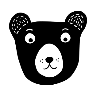 Cute black and white bear illustration T-Shirt