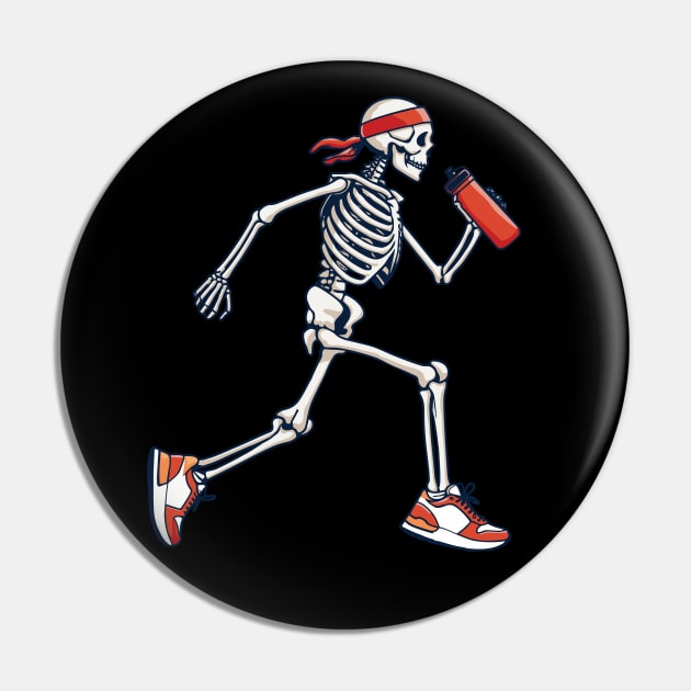 Skeleton Runner - Halloween Costume Perfect for Sports Fans Pin by Graphic Duster