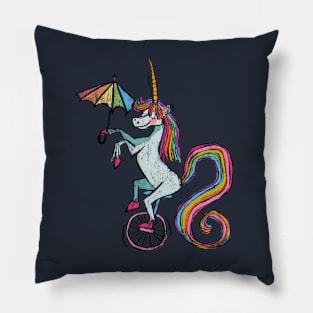 Unicorn Unicycle Umbrella Pillow