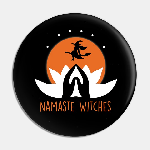Namaste Witches - Yoga Funny Halloween Pin by Formoon