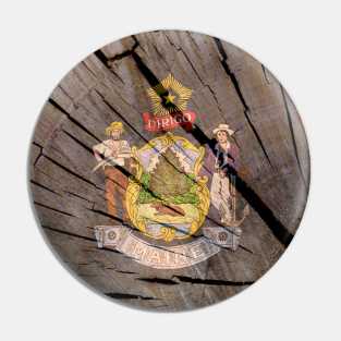 Maine Wood Flag Pin