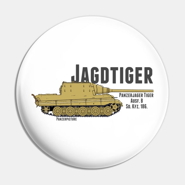 Jagdtiger T-Shirt Pin by Panzerpicture