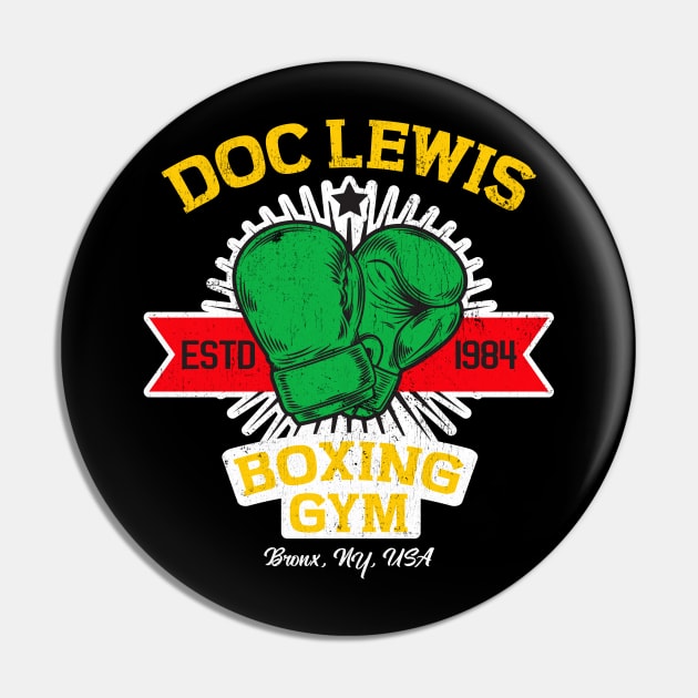 Doc's Gym Bronx NY 80s Distressed Pin by machmigo