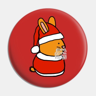 Cute Bunny Rabbit in Santa Suit at Christmas Pin