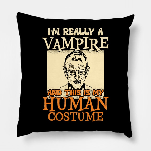 vampire vintage halloween costume Pillow by ADHD Park