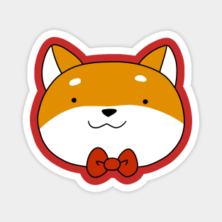 Bow Tie Shiba Face Magnet