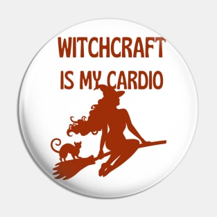 Witchcraft Is My Cardio Vintage Halloween Bat Black Cat Spooky Goth Witch Thrift Store Emo Horror Retro Super Cool Best Gift Pin