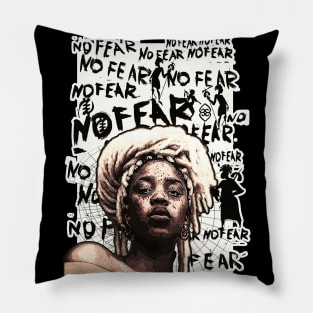 No Fear Strong Black Woman Natural Hair Pillow