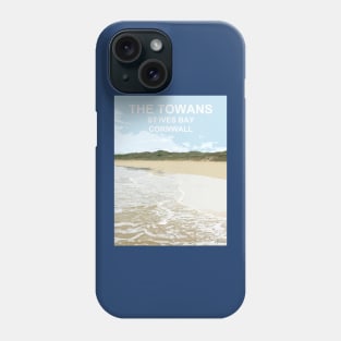 The Towans St Ives Bay Cornwall. Cornish gift Kernow Travel location poster, St Austell Phone Case