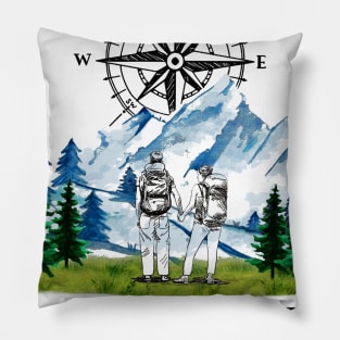 Husband And Wife Hiking Partners For Life Pillow