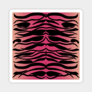 Tiger Skin Striped Pattern in Raspberry Pink Magnet