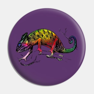 Rainbow chameleon Pin