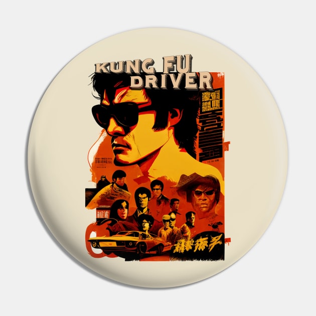 Kung Fu Driver Retro Stye Gift Pin by TheLaundryLady