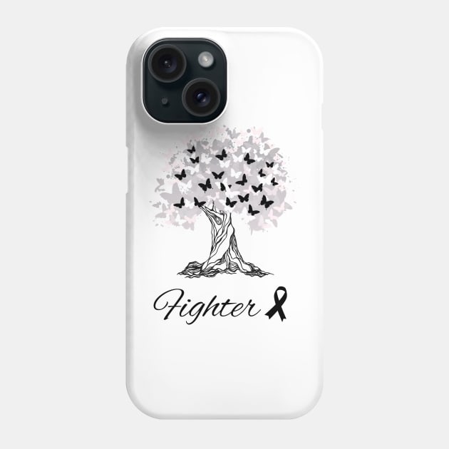 Raising Support & Awareness Fighter Tree With Butterflies Phone Case by MerchAndrey