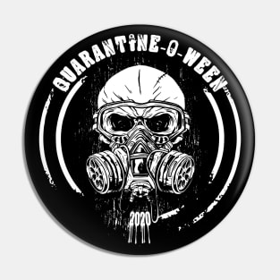 Quarantine-O-Ween Skull Vintage Gas Mask Halloween 2020 Pin