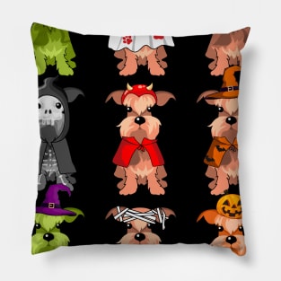 Funny miniature schnauzer Costume Halloween Pillow