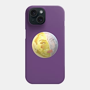 Woman's Face in Sun and Moon (Purple Background) Phone Case