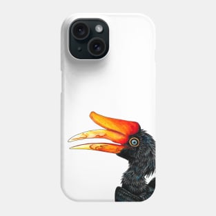 Rhinoceros hornbill bird Phone Case