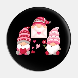 Three Gnomies Holding Hearts Will Be Cute Gift Idea Valentine's Day Pin