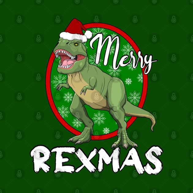 Merry Rexmas Christmas Dinosaur TRex Santa Hat by RongWay