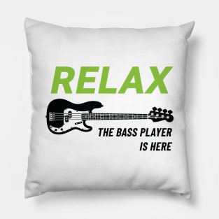 Relax The Bass Player Is Here P-Style Bass Guitar Light Theme Pillow