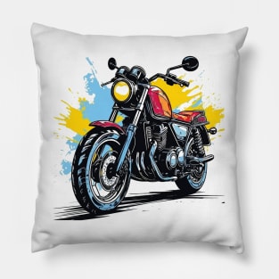 motorcycle with pop art style Pillow