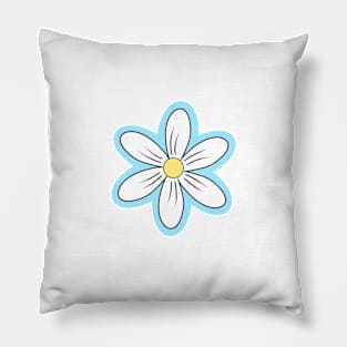 Blue Daisy Flower Pillow