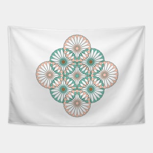 Spanish Tile - Entwined - Pink,Teal Tapestry