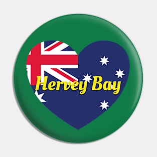 Hervey Bay QLD Australia Australian Flag Heart Pin