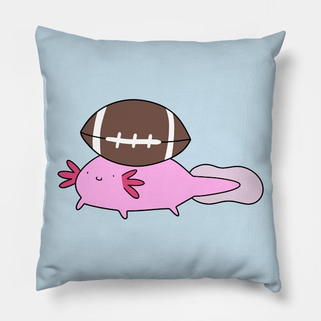 Axolotl and Football Pillow by saradaboru