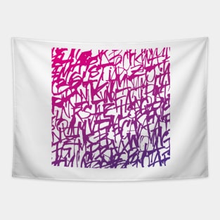 Handwritten Purple Gradient Lettering Pattern for Clothing, Accessories, and Home Decor Tapestry